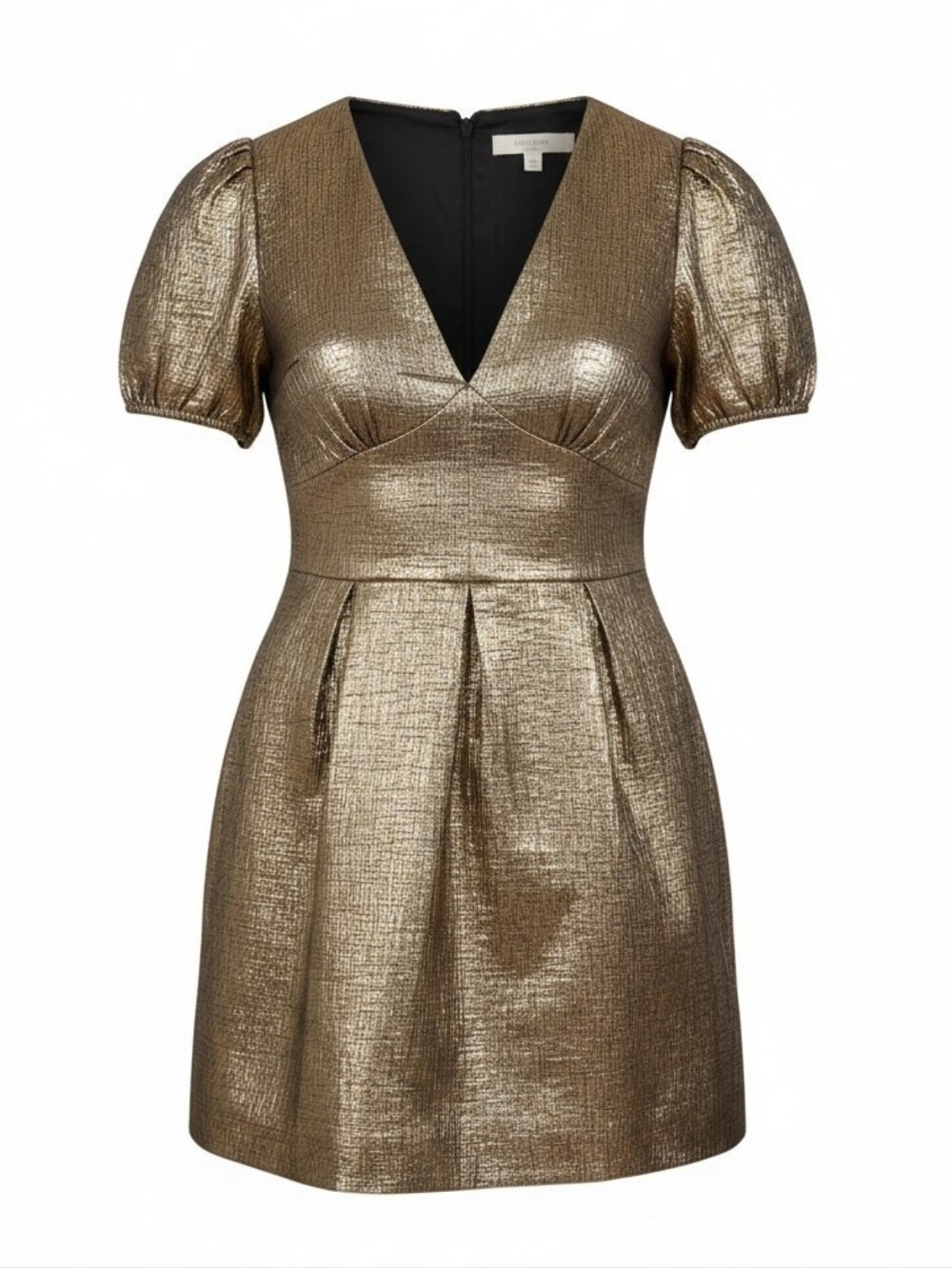 Loft Metallic Jacquard V-Neck Mini Flare Dress Size 8 NWT